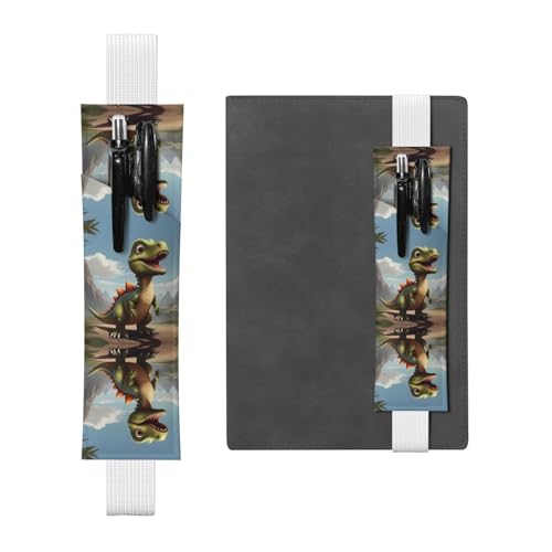 WZYCWB Lustige kleine Dinosaurier-Tagebuch-Federmäppchen, PVC-Stifthalter und Stifthalter mit Gummibändern und Lesezeichen sind die beste Geschenkwahl. von WZYCWB