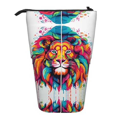 WZYCWB Lustiger Löwen-bedruckter einziehbarer Stifthalter für Wohnheim oder Büro. von WZYCWB