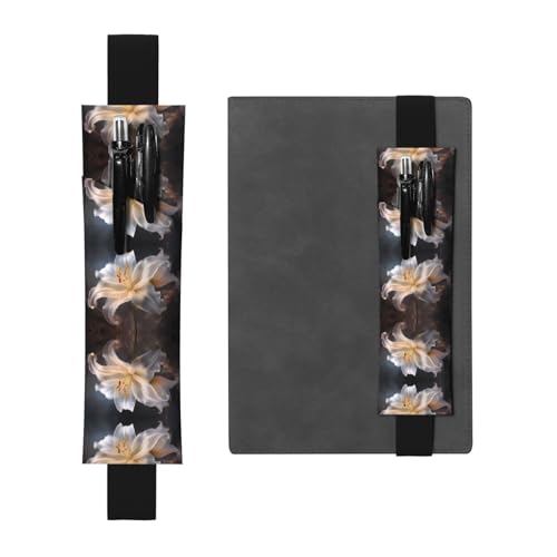 WZYCWB Magic Lily bedruckter großer PVC-Stifthalter + kreatives Tagebuch-Stifttaschen-Set mit Gummiband, Anti-Rutsch-Design von WZYCWB