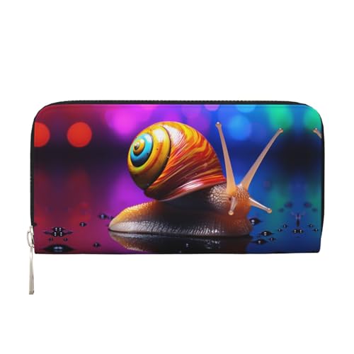 WZYCWB Magische farbige Schnecken bedruckte Geldbörse mit Reißverschluss, perfekt für Reisen, Business und den Alltag. Hält Handys und Bargeld. von WZYCWB