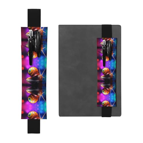 WZYCWB Magische farbige Schnecken bedruckter großer PVC-Stifthalter + kreatives Tagebuch-Stifttaschen-Set mit Gummiband, rutschfestes Design von WZYCWB