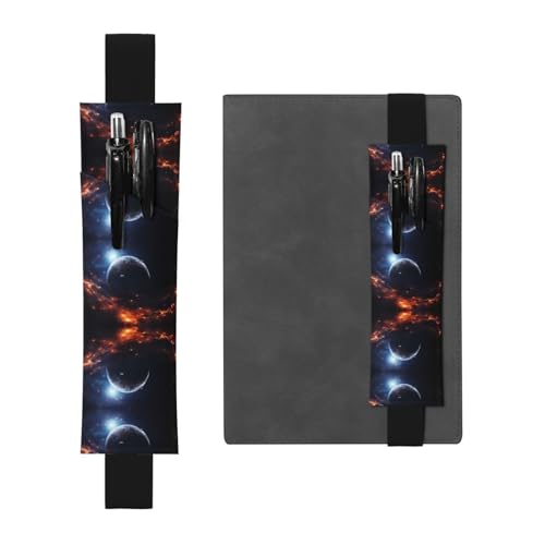 WZYCWB Magnificent Planet bedruckter großer PVC-Stifthalter + kreatives Tagebuch-Stifttaschen-Set mit Gummiband, Anti-Rutsch-Design von WZYCWB