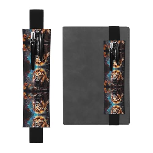 WZYCWB Majestic and Majestic Lion Printed Large Capacity PVC Pen Holder + Creative Diary Pen Bag Set with Elastic Band Anti-Rutsch-Design WZYCWB Majestic and Majestic Lion Printed Large Capacity PVC Pen Holder + Creative Diary Pen Bag Set with Elastic Band Anti-Rutsch-Design von WZYCWB