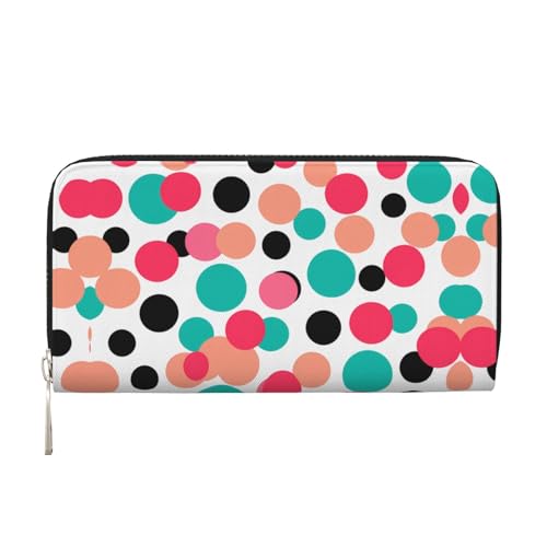 WZYCWB Mehrfarbige Punkte, bedruckte Geldbörse mit Reißverschluss, perfekt für Reisen, Business und den Alltag. Hält Handys und Bargeld. von WZYCWB