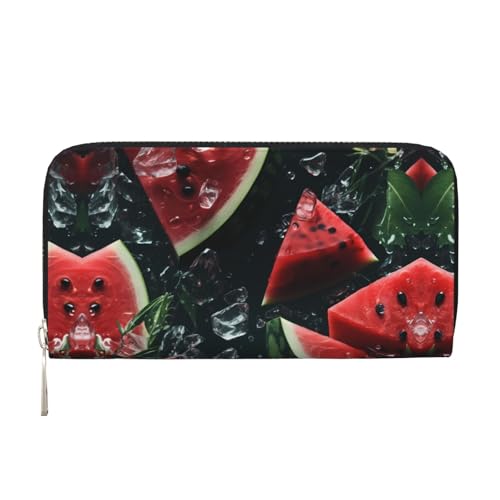 WZYCWB Melon in the Water Bedruckte Geldbörse mit Reißverschluss, perfekt für Reisen, Business und den Alltag. Hält Handys und Bargeld. von WZYCWB