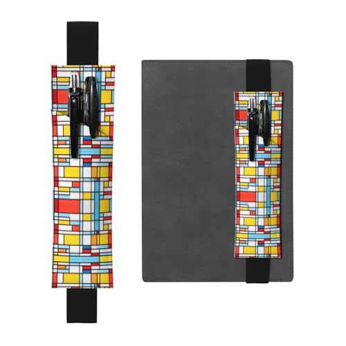 WZYCWB Mismatched Boxes Bedruckte große Kapazität PVC Stifthalter + kreatives Tagebuch Stifttasche Set mit Gummiband Anti-Rutsch-Design von WZYCWB