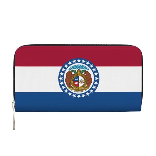 WZYCWB Missouri State Flag Printed zippered wallet perfect for travel, business, and everyday wear.Holds cell phones and cash von WZYCWB