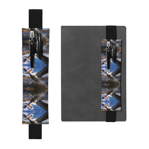 WZYCWB Naughty Pelican bedruckter großer PVC-Stifthalter + kreatives Tagebuch-Stifttaschen-Set mit Gummiband, Anti-Rutsch-Design von WZYCWB