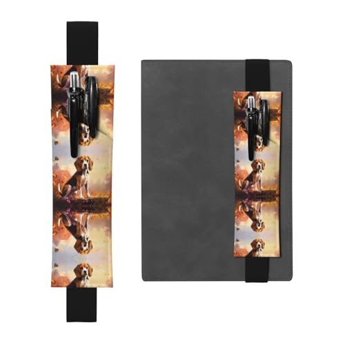 WZYCWB Nerdy Beagle bedruckter großer PVC-Stifthalter + kreatives Tagebuch-Stifttaschen-Set mit Gummiband, Anti-Rutsch-Design von WZYCWB