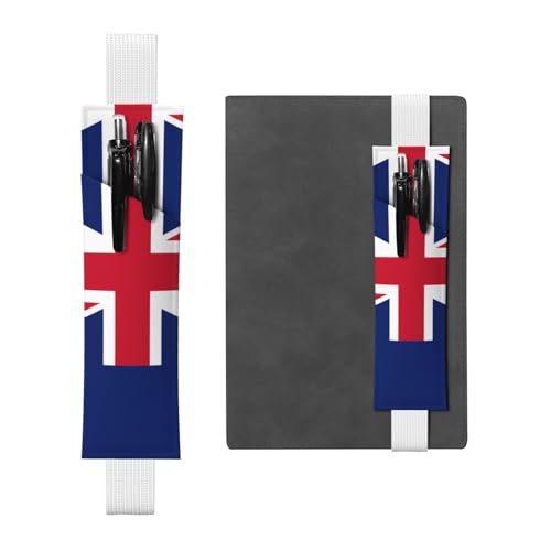 WZYCWB New Zealand Flag Leather Pen Holder Bookmark, Adjustable Leather Pen Holder, Perfect for Back to School Christmas Gifts von WZYCWB