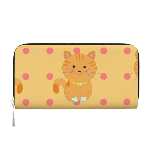 WZYCWB Niedliche Cartoon-Kätzchen-bedruckte Geldbörse mit Reißverschluss, perfekt für Reisen, Business, und Alltag. Hält Handys und Bargeld. von WZYCWB
