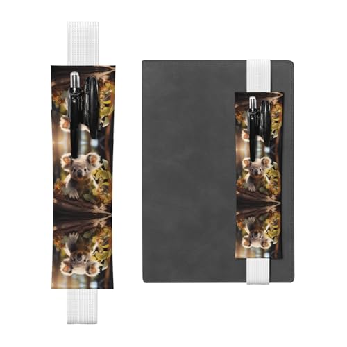 WZYCWB Niedliche Koala-Pflanzen-Tagebuch-Federmäppchen, PVC-Stifthalter und Stifthalter mit Gummibändern und Lesezeichen sind die beste Geschenkidee. von WZYCWB