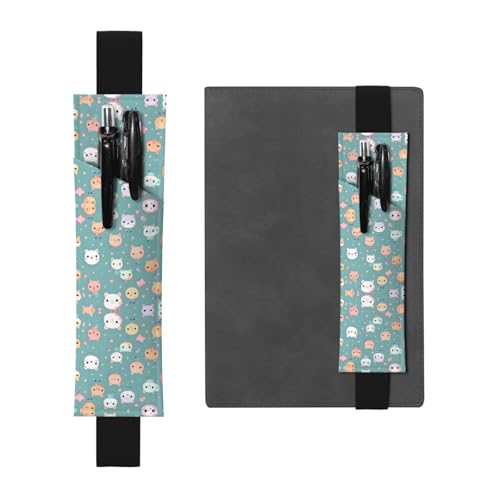 WZYCWB Niedlicher Fuchs bedruckter großer PVC-Stifthalter + kreatives Tagebuch-Stifttaschen-Set mit Gummiband, Anti-Rutsch-Design von WZYCWB