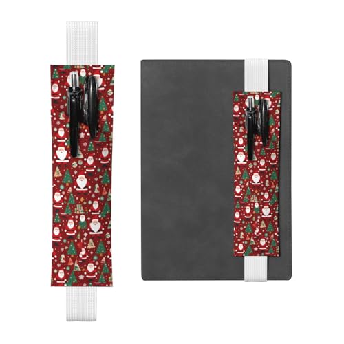 WZYCWB Niedliches Weihnachtsmann-Geschenktagebuch, Federmäppchen, PVC-Stifthalter und Stifthalter mit Gummibändern und Lesezeichen sind die beste Geschenkidee. von WZYCWB