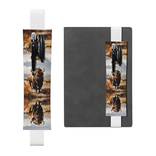 WZYCWB North American Bison Herd Diary Federmäppchen, PVC-Stifthalter und Stifthalter mit Gummibändern und Lesezeichen sind die beste Geschenkwahl. von WZYCWB