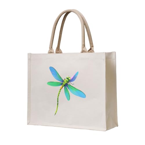 WZYCWB Nouveau Bedruckte dreidimensionale Canvas-Tragetasche mit Libellen-Motiv, geeignet für Reisen, Arbeit, Fitness, Camping und Strandtrage WZYCWB Nouveau Bedruckte dreidimensionale Canvas-Tragetasche mit Libellen-Motiv, geeignet für Reisen, Arbeit, Fitness, Camping und Strandtrage von WZYCWB