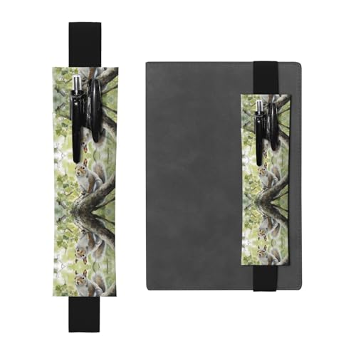 WZYCWB Ölgemälde, graues Eichhörnchen, bedruckt, großes Fassungsvermögen, PVC-Stifthalter + kreatives Tagebuch, Stiftetasche, Set mit Gummiband, rutschfestes Design WZYCWB Ölgemälde, graues Eichhörnchen, bedruckt, großes Fassungsvermögen, PVC-Stifthalter + kreatives Tagebuch, Stiftetasche, Set mit Gummiband, rutschfestes Design von WZYCWB
