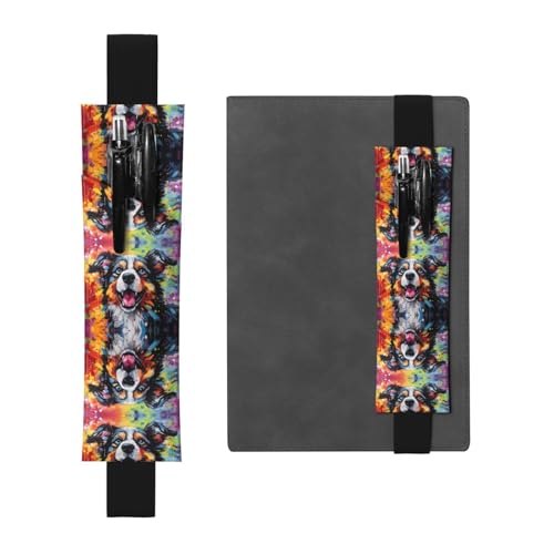 WZYCWB Ölgemälde Hund gedruckt Große Kapazität PVC Stifthalter + Kreatives Tagebuch Stifttasche Set mit Gummiband Anti-Rutsch-Design von WZYCWB