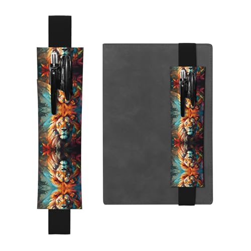 WZYCWB Ölgemälde eines Löwen gedruckt große Kapazität PVC Stifthalter + kreatives Tagebuch Stifttasche Set mit Gummiband Anti-Rutsch-Design WZYCWB Ölgemälde eines Löwen gedruckt große Kapazität PVC Stifthalter + kreatives Tagebuch Stifttasche Set mit Gummiband Anti-Rutsch-Design von WZYCWB