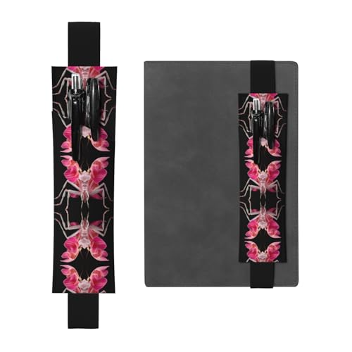 WZYCWB Orchidee Betende Mantis Bedruckte Große Kapazität PVC Stifthalter + Kreatives Tagebuch Stifttasche Set mit Gummiband Anti-Rutsch-Design von WZYCWB