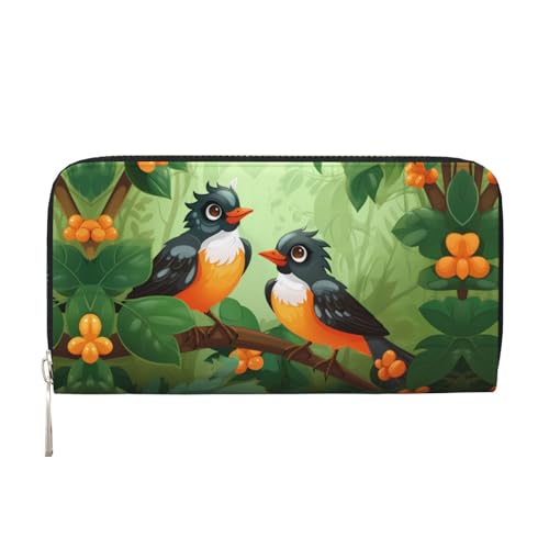 WZYCWB Oriole in Love Bedruckte Geldbörse mit Reißverschluss, perfekt für Reisen, Business, und Alltag. Hält Handys und Bargeld. von WZYCWB