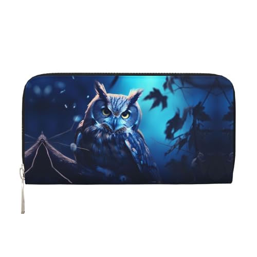 WZYCWB Owl in the Moonlight Printed zippered wallet perfect for travel, business, and everyday wear.Holds cell phones and cash. von WZYCWB