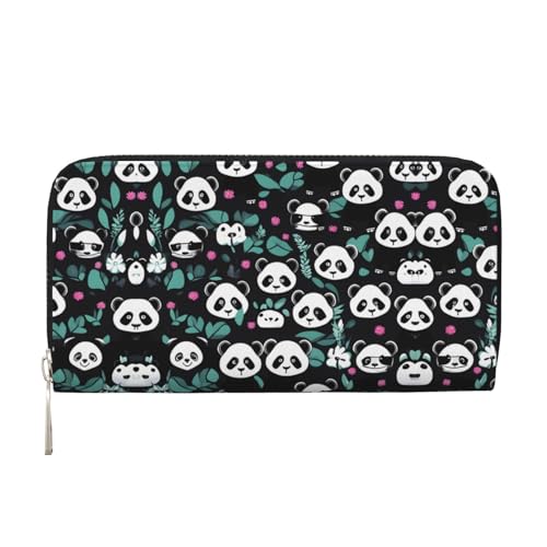 WZYCWB Panda Cute Face Printed zippered wallet perfect for travel, business, and everyday wear.Holds cell phones and cash. von WZYCWB