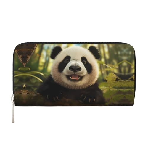 WZYCWB Panda Portrait Foto Printed Zipper Wallet Perfect for Travel Business and Everyday Wear Holds cell phones and cash von WZYCWB