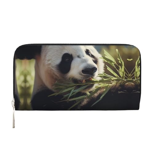 WZYCWB Panda eating bamboo Printed zippered wallet perfect for travel, business, and everyday wear.Holds cell phones and cash. von WZYCWB