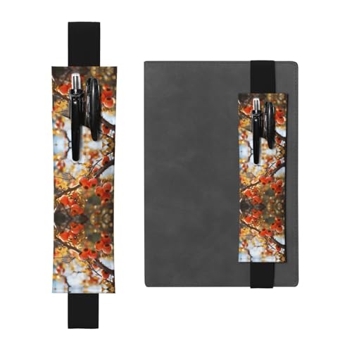 WZYCWB Persimmon bedruckter großer PVC-Stifthalter + kreatives Tagebuch-Stifttaschen-Set mit Gummiband, Anti-Rutsch-Design von WZYCWB
