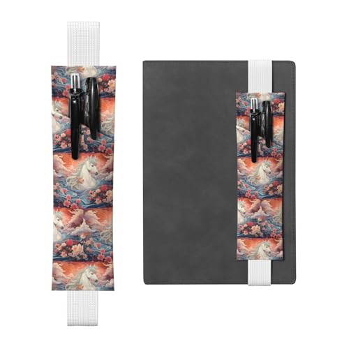 WZYCWB Pferde im Fluss Tagebuch Federmäppchen, PVC-Stifthalter und Stifthalter mit Gummibändern und Lesezeichen sind die beste Geschenkwahl. von WZYCWB