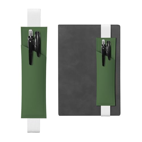 WZYCWB Piniengrüne Tagebuch-Federmäppchen, PVC-Stifthalter und Stifthalter mit Gummibändern und Lesezeichen sind die beste Geschenkwahl. von WZYCWB