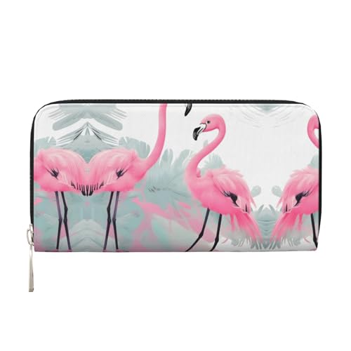 WZYCWB Pink Flamingo Printed zippered wallet perfect for travel, business, and everyday wear.Holds cell phones and cash. von WZYCWB