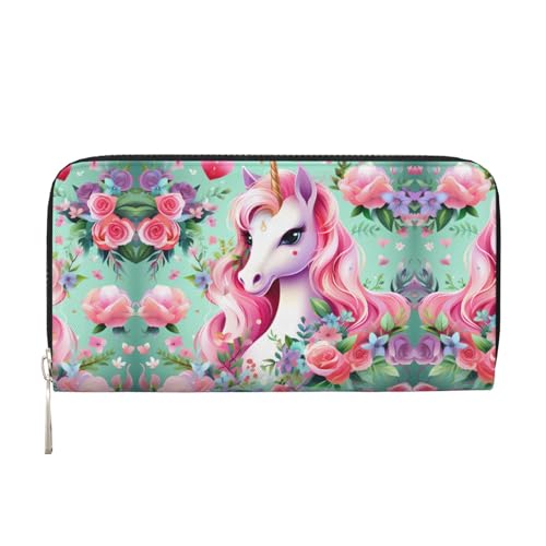 WZYCWB Pink Unicorn Printed zippered wallet perfect for travel, business, and everyday wear.Holds cell phones and cash. von WZYCWB