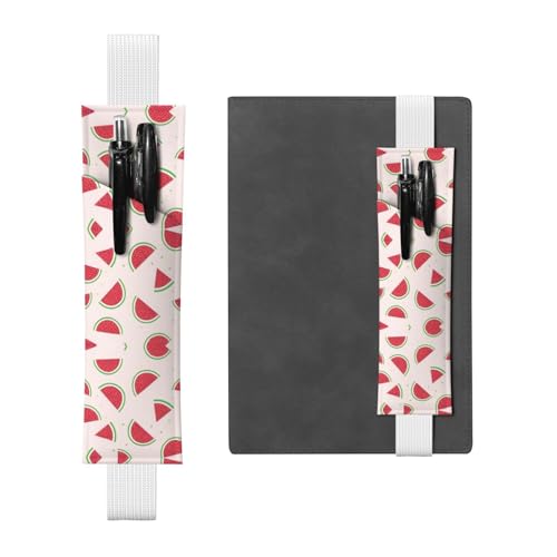 WZYCWB Pinke Wassermelonen-Tagebuch-Federmäppchen, PVC-Stifthalter und Stifthalter mit Gummibändern und Lesezeichen sind die beste Geschenkwahl. von WZYCWB
