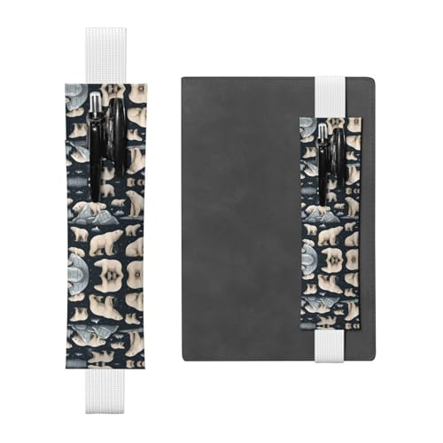 WZYCWB Polar Bear Diary Federmäppchen, PVC-Stifthalter und Stifthalter mit Gummibändern und Lesezeichen sind die beste Geschenkwahl. von WZYCWB