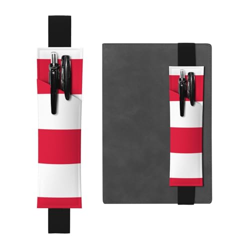 WZYCWB Polnische Flagge gedruckt große Kapazität PVC Stifthalter + kreatives Tagebuch Stifttasche Set mit Gummiband Anti-Rutsch-Design von WZYCWB