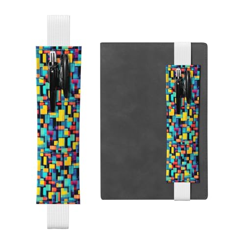WZYCWB Quadratisches Geometriediagramm Tagebuch Federmäppchen, PVC-Stifthalter und Stifthalter mit Gummibändern und Lesezeichen sind die beste Geschenkidee. von WZYCWB
