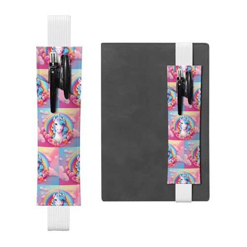 WZYCWB Rainbow Unicorn Diary Federmäppchen, PVC-Stifthalter und Stifthalter mit Gummibändern und Lesezeichen sind die beste Geschenkwahl. von WZYCWB