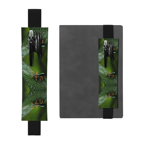 WZYCWB Regenbogen-Insekten bedruckter großer Kapazität PVC-Stifthalter + kreatives Tagebuch-Stifttaschen-Set mit Gummiband, Anti-Rutsch-Design von WZYCWB