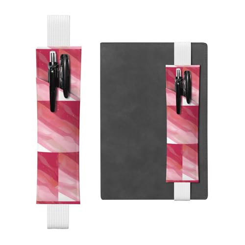 WZYCWB Rosa Farbverlaufs-Stifttaschen im Tagebuch, PVC-Stifthalter und Stifthalter mit Gummibändern und Lesezeichen sind die beste Geschenkidee. von WZYCWB