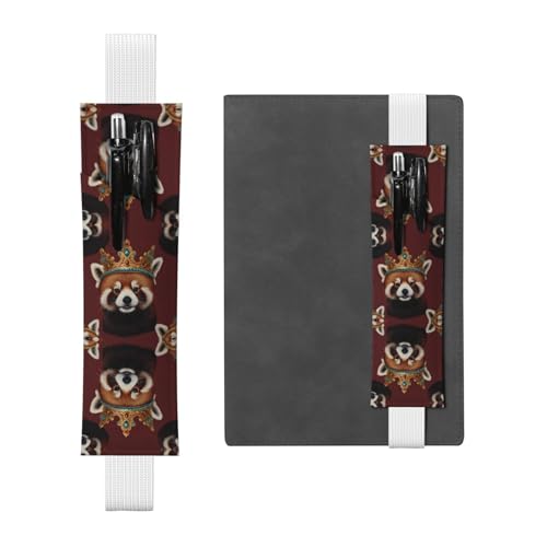 WZYCWB Roter Panda trägt eine Krone Tagebuch Federmäppchen, PVC-Stifthalter und Stifthalter mit Gummibändern und Lesezeichen sind die beste Geschenkidee. von WZYCWB