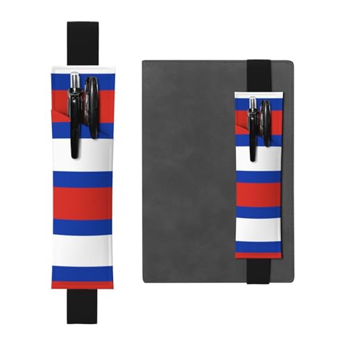 WZYCWB Russische Flagge gedruckt große Kapazität PVC Stifthalter + kreatives Tagebuch Stifttasche Set mit Gummiband Anti-Rutsch-Design von WZYCWB