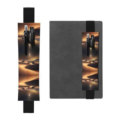 WZYCWB Sahara Wüste bedruckter großer Kapazität PVC Stifthalter + kreatives Tagebuch Stiftetasche Set mit Gummiband Anti-Rutsch-Design von WZYCWB