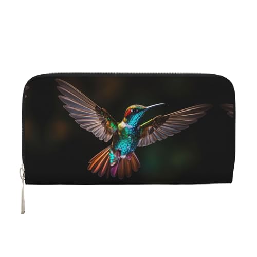 WZYCWB Schöne Kolibri-bedruckte Geldbörse mit Reißverschluss, perfekt für Reisen, Business und den Alltag. Hält Handys und Bargeld. von WZYCWB