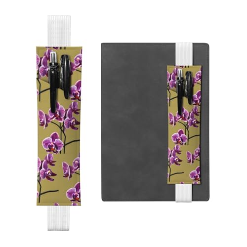 WZYCWB Schöne Orchids Diary Federmäppchen, PVC-Stifthalter und Stifthalter mit elastischen Bändern und Lesezeichen sind die beste Geschenkidee. Weiß, Einheitsgröße, weiß, Einheitsgröße von WZYCWB