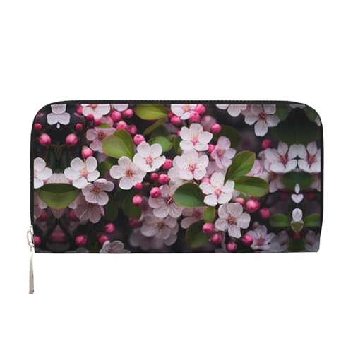 WZYCWB Schöne Pflaumenblüten bedruckte Geldbörse mit Reißverschluss, perfekt für Reisen, Business und den Alltag. Hält Handys und Bargeld. von WZYCWB