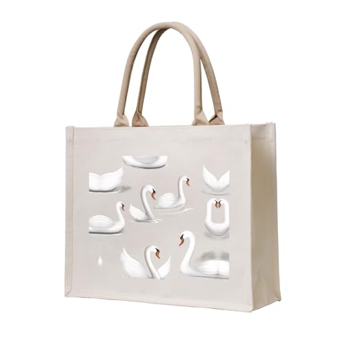 WZYCWB Schöne dreidimensionale Canvas-Tragetasche mit Schwanen-Motiv, geeignet für Reisen, Arbeit, Fitness, Camping und Strand WZYCWB Schöne dreidimensionale Canvas-Tragetasche mit Schwanen-Motiv, geeignet für Reisen, Arbeit, Fitness, Camping und Strand von WZYCWB