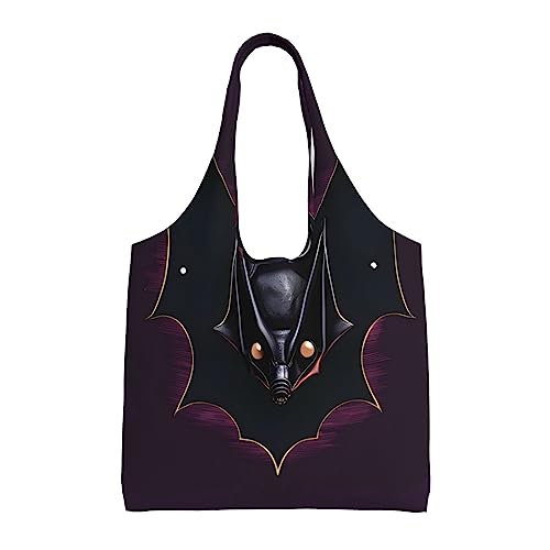 WZYCWB Schwarze Tasche aus Segeltuch mit Geisterfledermaus-Druck, modische Alltagstasche, geeignet für den täglichen Gebrauch auf Reisen und zum Einkaufen WZYCWB Schwarze Tasche aus Segeltuch mit Geisterfledermaus-Druck, modische Alltagstasche, geeignet für den täglichen Gebrauch auf Reisen und zum Einkaufen von WZYCWB
