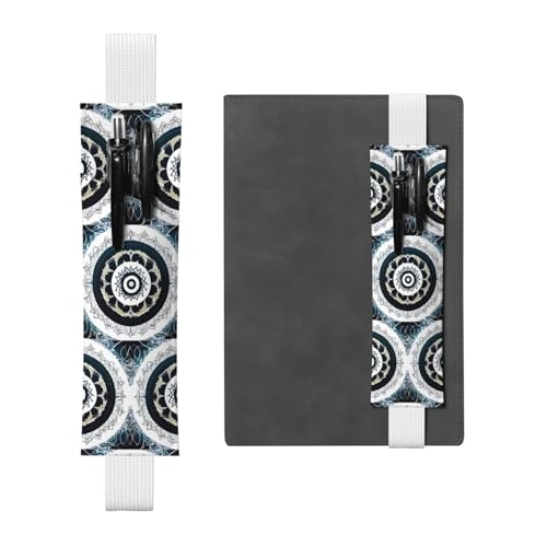 WZYCWB Schwarze und weiße runde Totem-Tagebuch-Federmäppchen, PVC-Stifthalter und Stifthalter mit Gummibändern und Lesezeichen sind die beste Geschenkidee. von WZYCWB